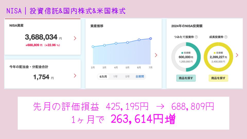 NISA|投資信託&国内株式&米国株式